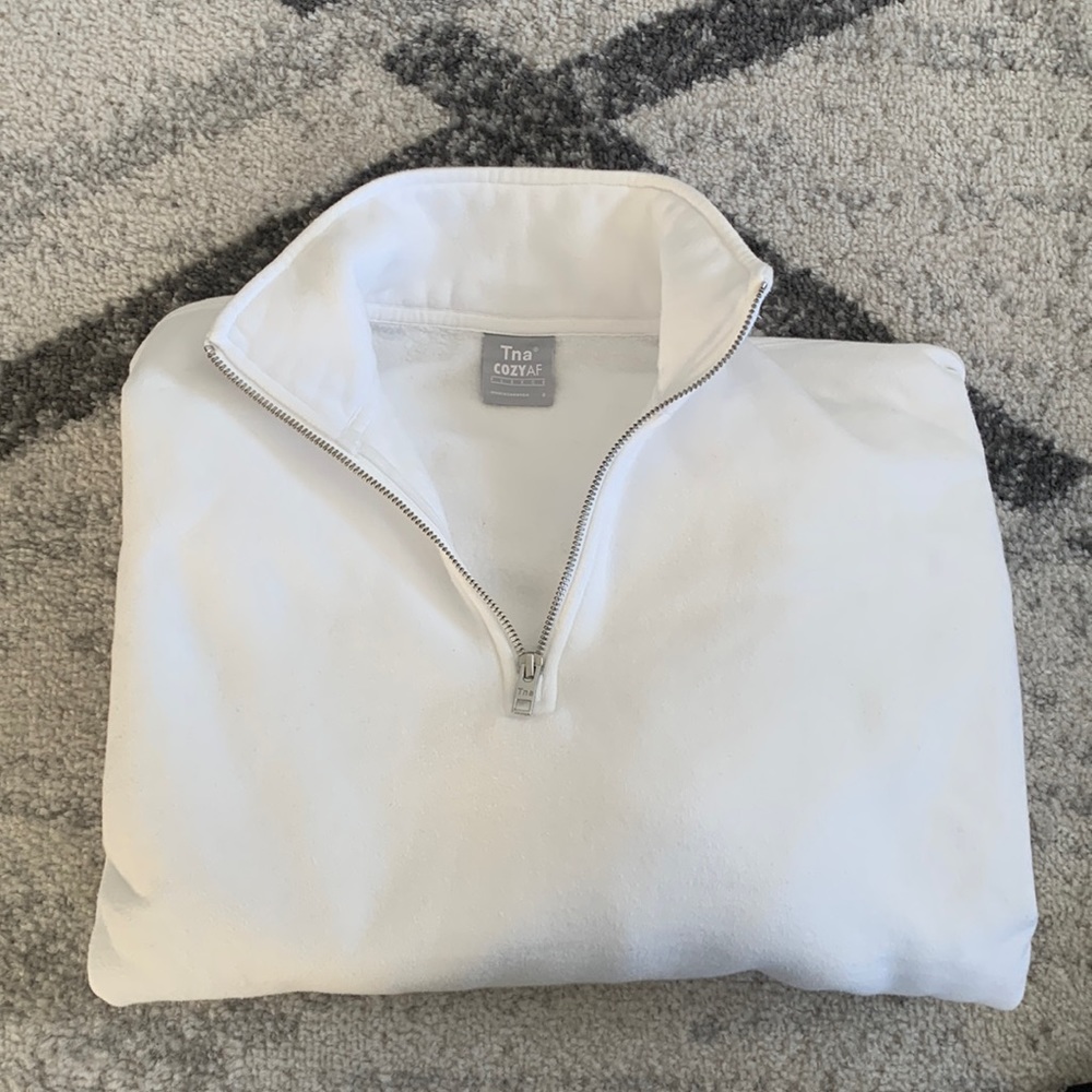 Aritzia TNA cozy fleece quarter zip